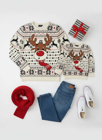 Reindeer Ugly Christmas Sweater Family Matching Holiday Gift | Seseable CA