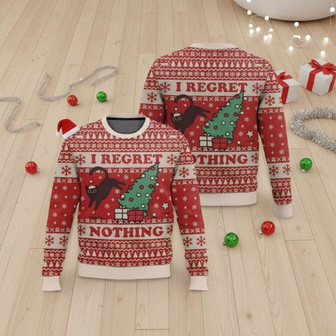 Cat I Regret Ugly Christmas Sweater | Seseable CA