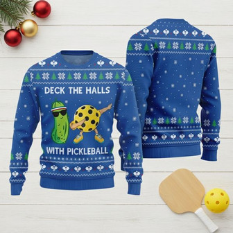 Deck The Halls With Pickleball Ugly Sweater | Seseable CA