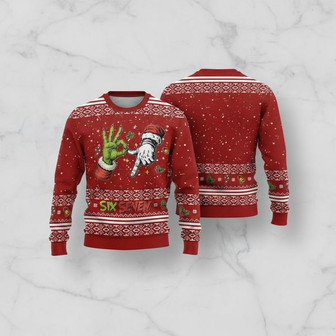 6 7 With Santa Hand Christmas Ugly Sweater | Seseable CA