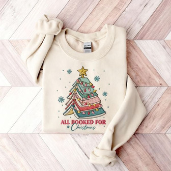 All Booked For Christmas Shirt Gift For Librarian - Monsterry