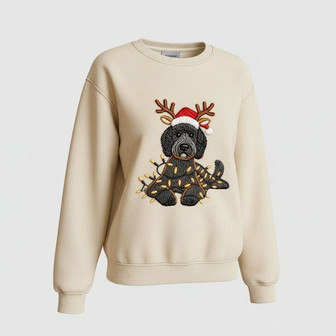 Black Doodle Christmas Shirt - Monsterry