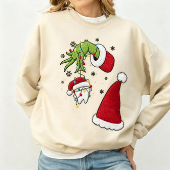 Christmas Dentist Embroidered Sweatshirt - Monsterry