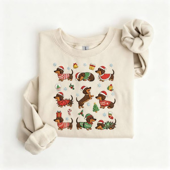 Christmas Dog Lovers Christmas Embroidered Sweatshirt - Monsterry