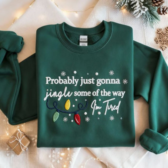 Christmas Jingle Song Embroidered Sweatshirt - Monsterry