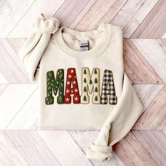 Christmas Mama Embroidered Sweatshirt - Monsterry