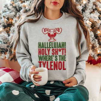 Christmas Vacation Hallelujah Embroidered Sweatshirt - Monsterry