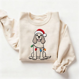 Cocker Spaniel Christmas Embroidered Sweatshirt - Monsterry