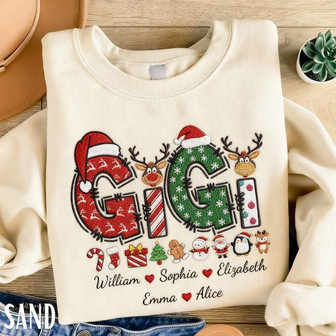 Custom Christmas Gigi Embroidered Sweatshirt - Monsterry