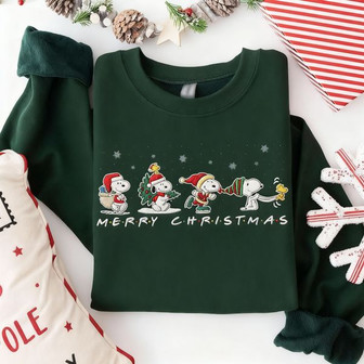Cute Dog Christmas Embroidered Sweatshirt - Monsterry