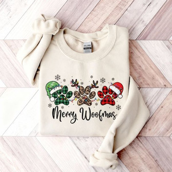 Dog Christmas Embroidered Sweatshirt - Monsterry