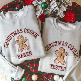 Embroidered Christmas Cookie Baker Embroidered Sweatshirt - Monsterry