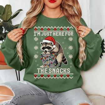 Funny Raccoon Christmas Embroidered Sweatshirt - Monsterry UK