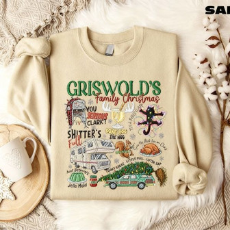 Griswold Christmas Embroidered Sweatshirt - Monsterry