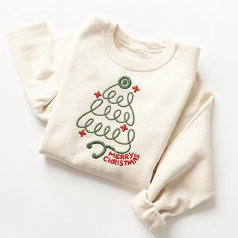 Merry Christmas Stethoscope Embroidered Sweatshirt - Monsterry