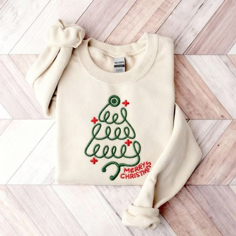 Merry Christmas Stethoscope Embroidered Sweatshirt - Monsterry