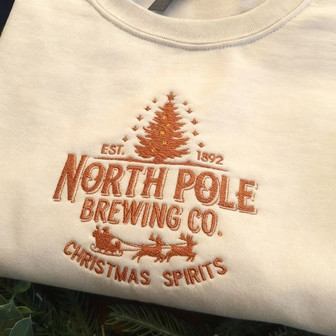 North Pole Christmas Embroidered Sweatshirt - Monsterry