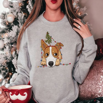 Red Heeler Christmas Embroidered Sweatshirt - Monsterry