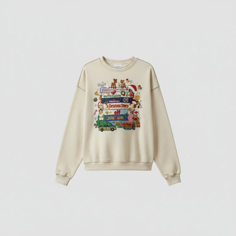 90s Christmas Embroidered Sweatshirt - Monsterry