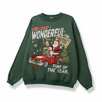 90s Vintage Christmas Embroidered Sweatshirt ; Retro Santa Crewneck - Monsterry