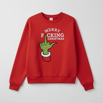 Sarcastic Grinch Christmas Embroidered Sweatshirt - Monsterry