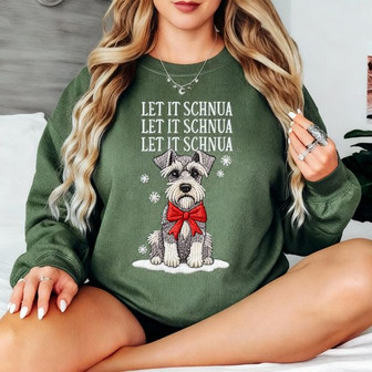 Schnauzer Christmas Embroidered Sweatshirt - Monsterry