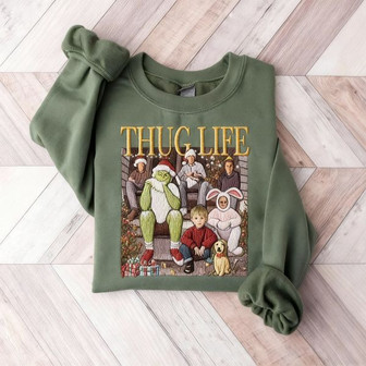 Thug Life Christmas Shirt Christmas Embroidered Sweatshirt Christmas Movie Shirt Christmas Friends Shirt Christmas Gifts For Women Holiday Crewneck Xmas - Monsterry