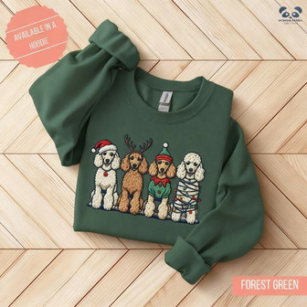 Vintage Poodle Christmas Embroidered Sweatshirt - Monsterry
