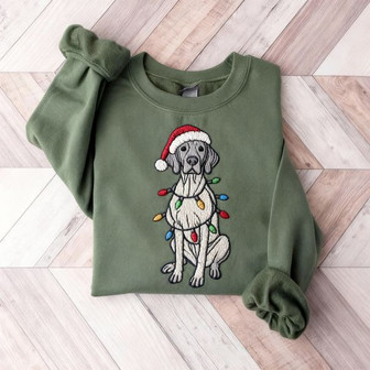 Vizsla Christmas Embroidered Sweatshirt - Monsterry