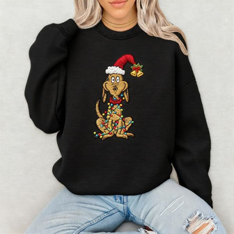 Whimsical Christmas Tree Embroidered Sweatshirt - Monsterry