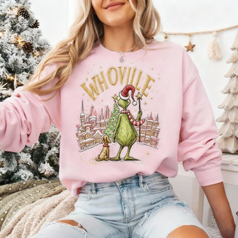 Whoville Christmas Embroidered Sweatshirt - Monsterry