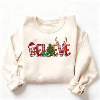 Womens Christmas Embroidered Sweatshirt - Monsterry