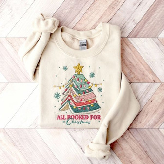 All Booked For Christmas Shirt Gift For Librarian - Monsterry