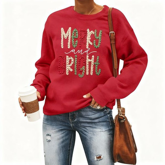 Bright & Cozy Women's Christmas Embroidered Sweatshirt Gift - Thegiftio UK