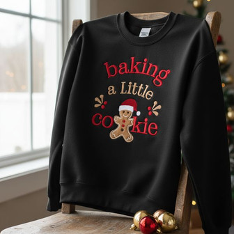 Christmas Baby Reveal - Embroidered Pregnancy Sweatshirt Keepsake - Thegiftio