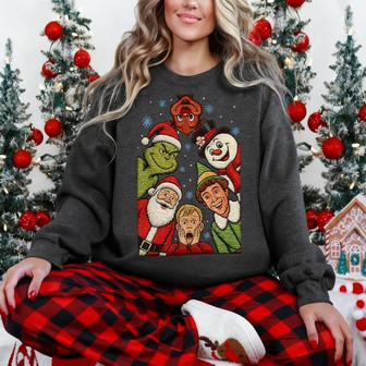 Christmas 90s Movies Shirt Crewneck Embroidered Sweatshirt - Monsterry