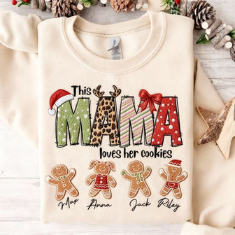 Custom Mama Christmas Gift - Kids' Names Embroidered Sweatshirt - Thegiftio UK