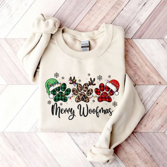 Dog Christmas Embroidered Sweatshirt - Monsterry