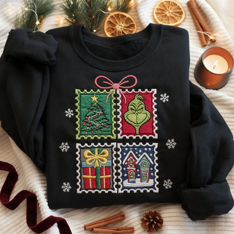 EMBROIDERED Grinch Christmas Embroidered Sweatshirt - Monsterry