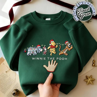EMBROIDERED Winnie The Pooh And Friends Christmas Embroidered Sweatshirt - Monsterry