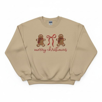 Festive Bear & Gingerbread Charm Embroidered Sweatshirt Delight - Thegiftio UK