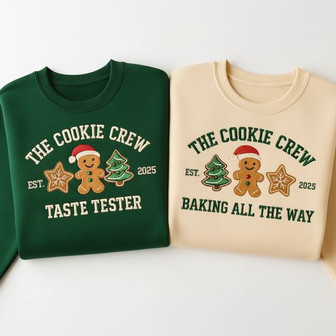 Festive Gingerbread Baking Couple's Embroidered Sweatshirt Gift - Thegiftio UK