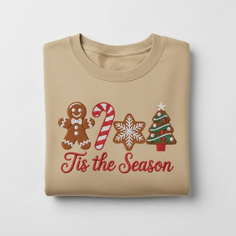 Festive 'Tis the Season' DIY Embroidered Sweatshirt Design Joy - Thegiftio UK