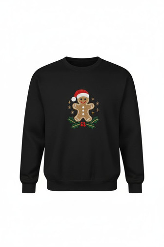 Gingerbread Santa Embroidered Sweatshirt - Cozy Holiday Fun Gift - Thegiftio UK