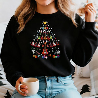 Guitar Christmas Tree Sweater - Monsterry