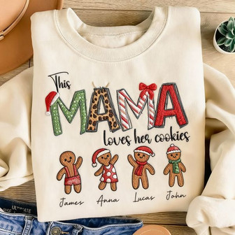 Heartfelt Custom Mama Christmas Embroidered Sweatshirt Gift - Thegiftio UK