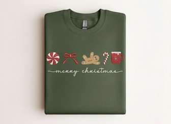 Joyful Holiday Stitch - Festive Cheer Embroidered Sweatshirt - Thegiftio UK
