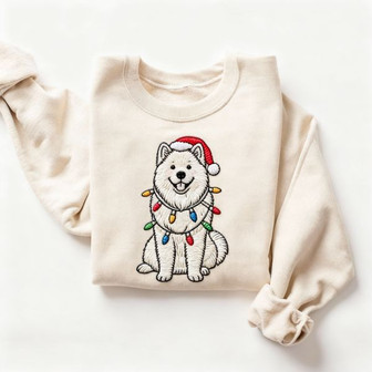 Samoyed Christmas Embroidered Sweatshirt - Monsterry