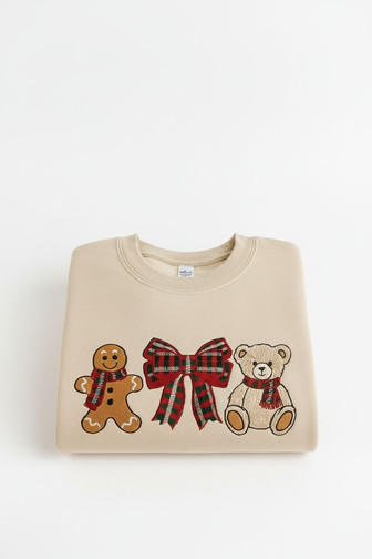 Sweet Bear Hugs - Festive Embroidered Sweatshirt for Christmas Joy - Thegiftio UK