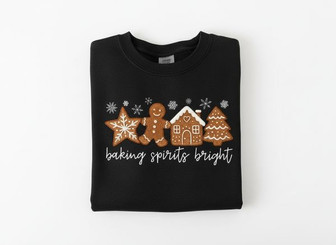 Sweet Comfort Colors Gingerbread Embroidered Christmas Sweatshirt - Thegiftio UK